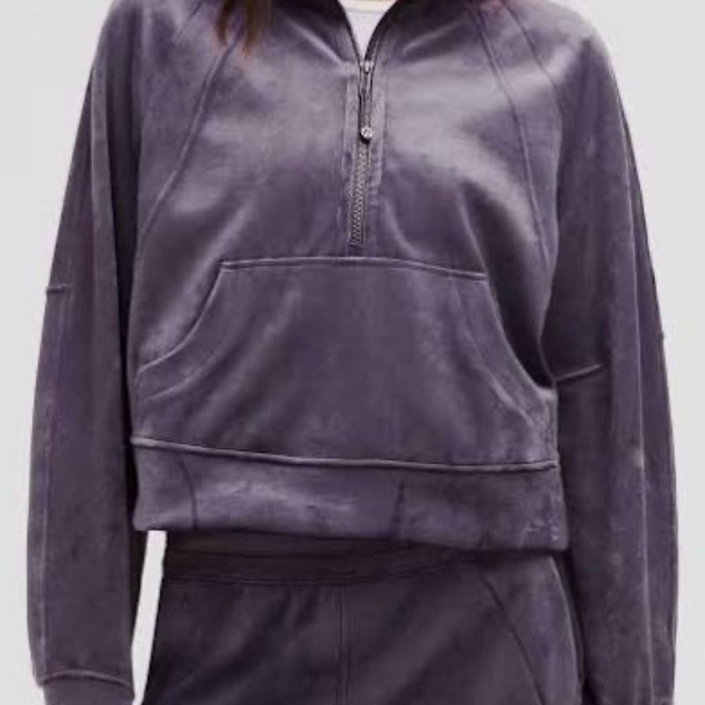 Lululemon Womens Size M/L Scuba Oversized Funnel Neck Half Zip Velvet Purple